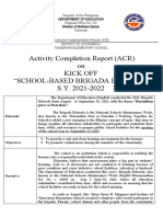 Activity Completion Report (ACR) On Kick Off "School-Based Brigada Eskwela" S.Y. 2021-2022