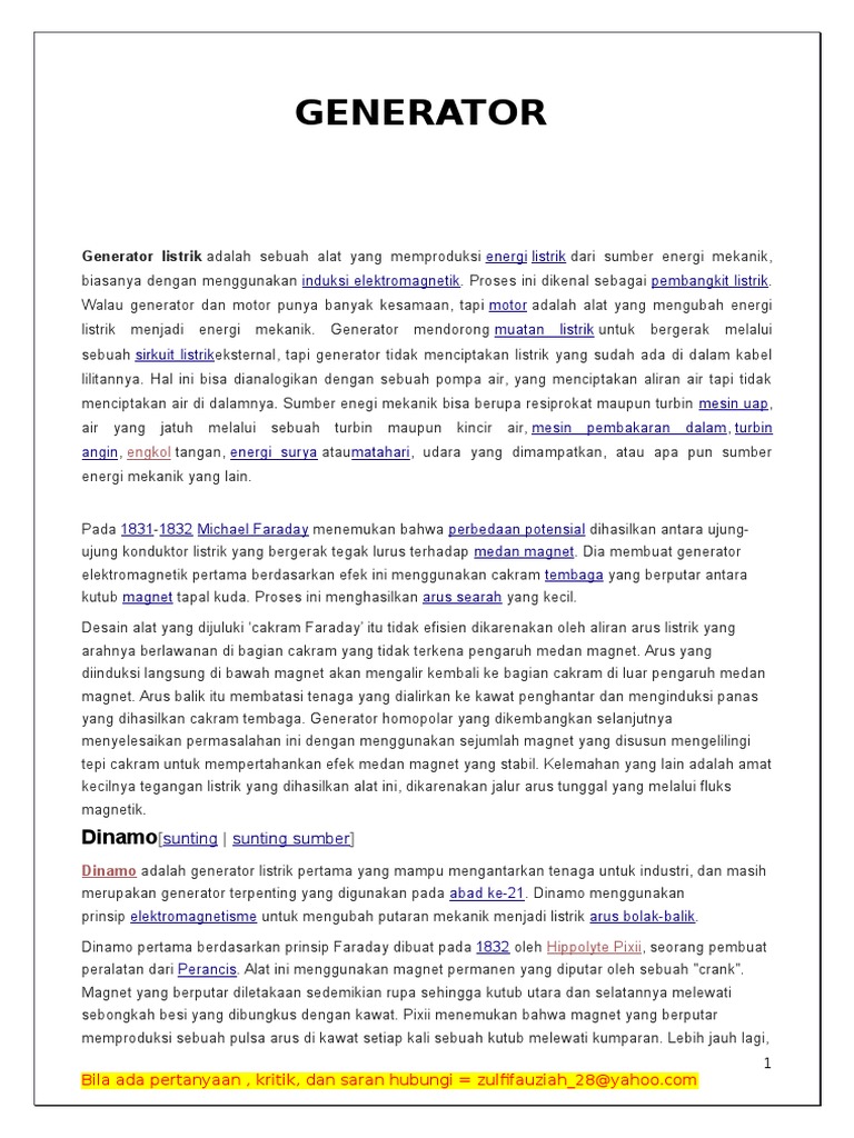Jenis-Jenis Generator Listrik DC | PDF