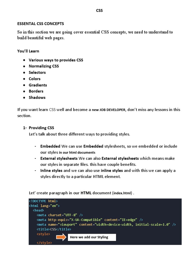 Essential CSS Concepts for Building Beautiful Web Pages | PDF | Html ...
