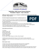 NorthColumbiaEnvironmentalSociety2009 President's Report