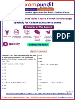 Expected Approximation Questions For Bank Prelims Exam