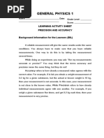 LAS 1 Accuracy Vs Precision Errors and Uncertainties Continuation