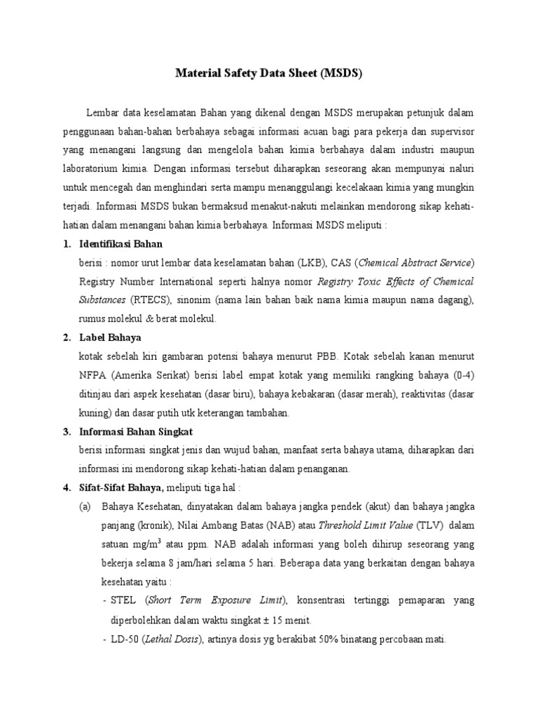 Material Safety Data Sheet PDF