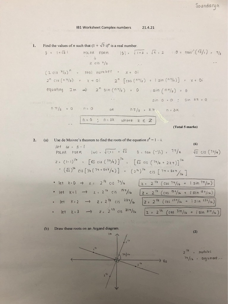 Complex Numbers Worksheet | PDF | Functions And Mappings | Mathematics
