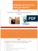 DFC 10042problem Solving & Problem Design: Chapter 4: Basic Programming Codes