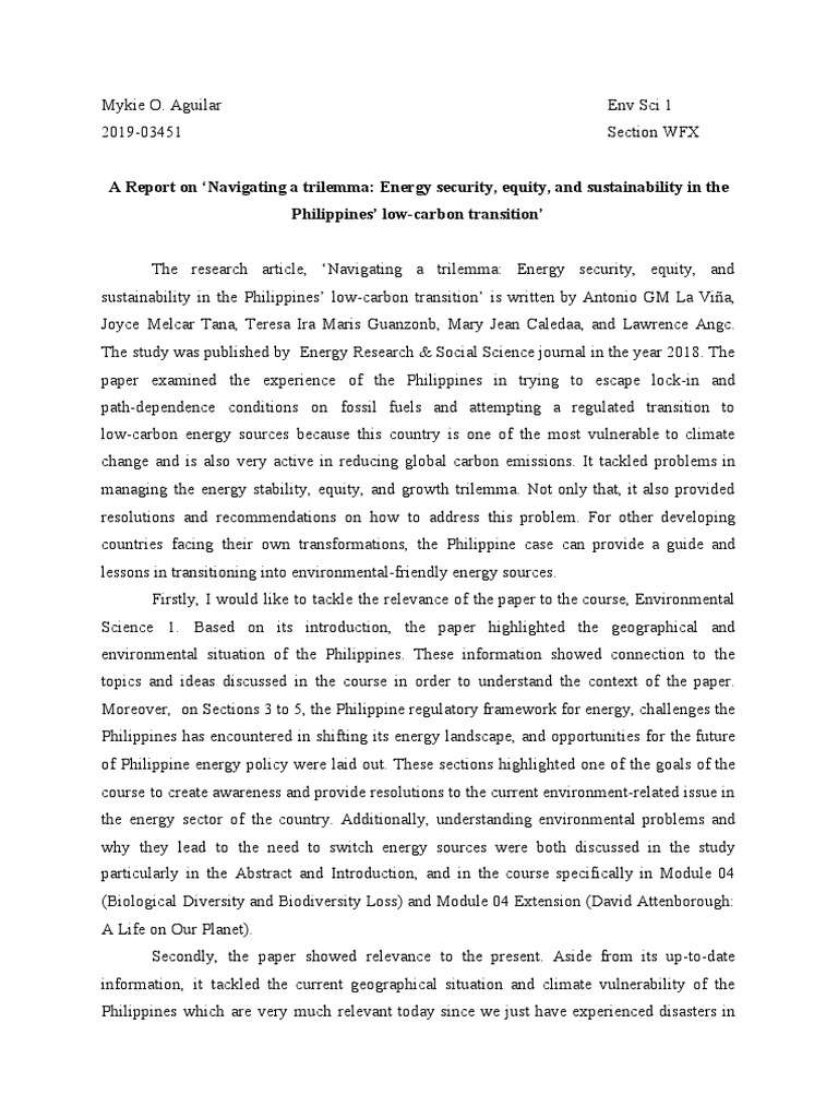 Energy Transition Challenges in the Philippines | PDF | Low Carbon ...