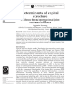 Determinants of Capital Structure: Evidence From International Joint Ventures in Ghana