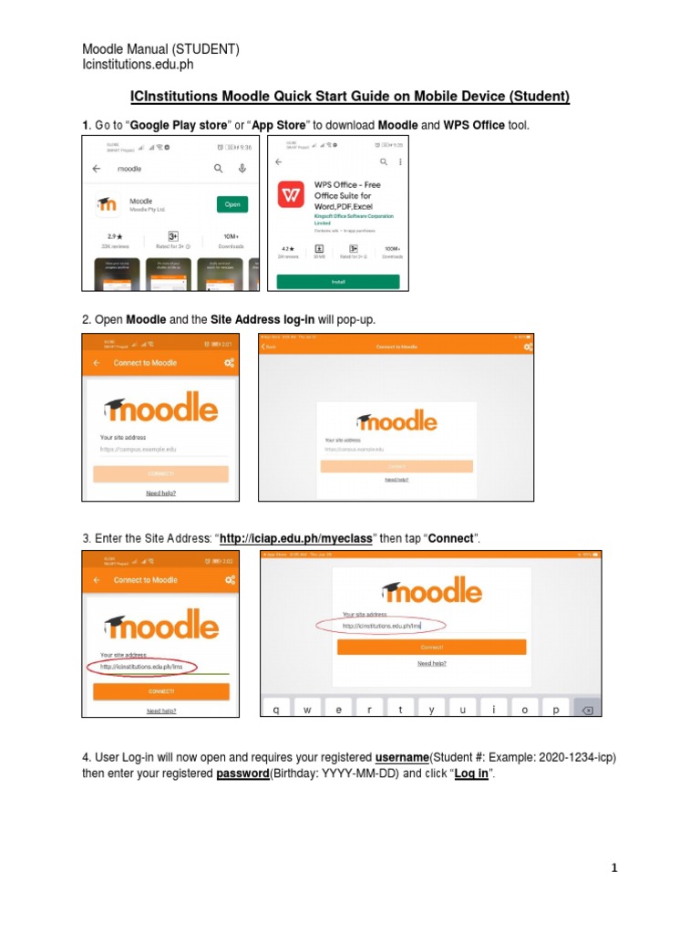 Moodle Mobile Guide for Students | PDF | Icon (Computing) | Mobile App