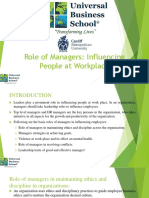 Role of Managers: Influencing People at Workplace