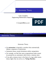AT1: Automata Theory: Colin Campbell Engineering Mathematics Department