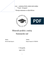 Seminarski Rad - Dijetetika-Minerali Podela I Značaj