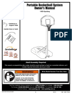 Portable Basketball System Owner's Manual: Warning!