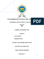 Universidad Central Del Ecuador: Ingeniería Ciencias Físicas Y Matemática