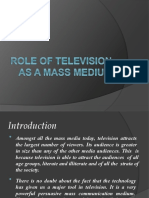Role of Television As Mass Medium (Lecture)