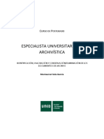 IMPRESO Identificacion, - Valoración - y - Conservación - de - Los - Documentos - de - Archivo. - Ponencia - Montse - Sola