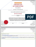 Elegant Training Completion Certificate