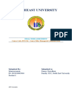 Southeast University: Course Code: BUS 516 Course Title: Managerial Communication