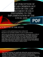 Level of Perception of Third Year Criminology Students On The Law Enforcement in Jolo Pertaining To The Implementation of The Local Iatf