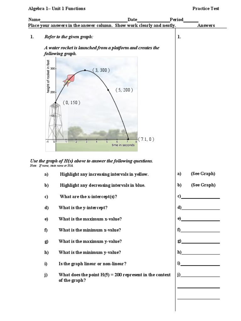Functions Practice Test | PDF | Applied Mathematics | Algebra