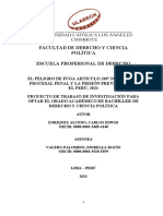 El Peligro de Fuga Artículo 269° Del Código Procesal Penal y La Prisión Preventiva en El Perú, 2021