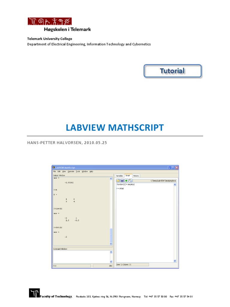 LabVIEW MathScript | PDF | Matrix (Mathematics) | Control Theory