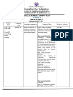 Department of Education: Weekly Home Learning Plan Quarter 1 Week 1