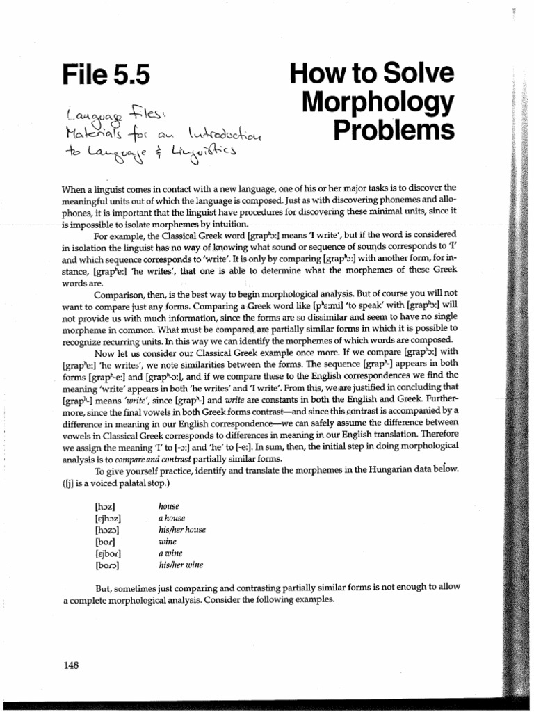How To Solve Morphology Problems Pdf