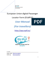 User Manual (For Travellers) : European Union Digital Passenger Locator Form (Eudplf)