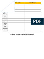 Funds of Knowledge Inventory Matrix Template