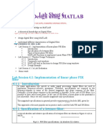 Lab Sheet 6 Filter Design Using MATLAB: Lab Session 6.1: Implementation of Linear Phase FIR Filter