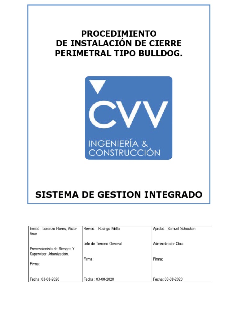 Instalación de Cierre Perimetral Bulldog | PDF | Soldadura | Construcción