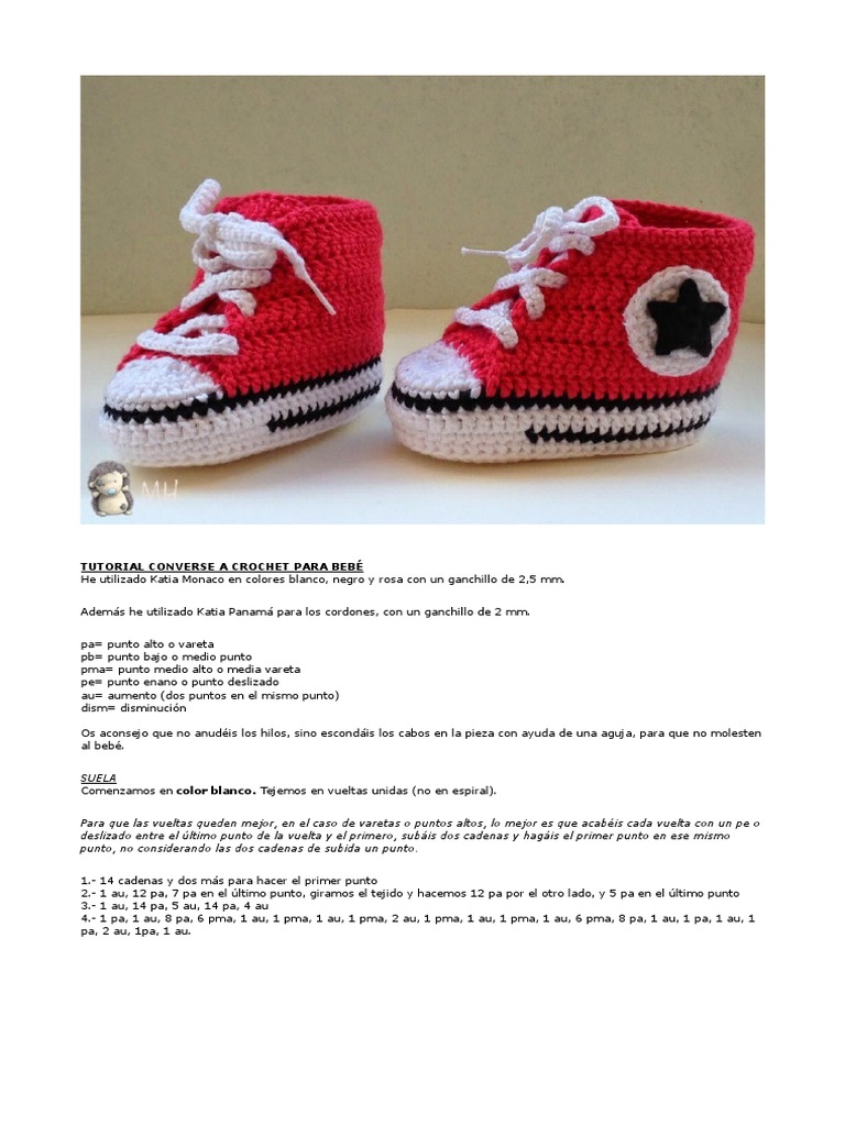 Empresario carpintero Meandro Zapatos Converse Artedetei | PDF | Tejer | Amigurumi