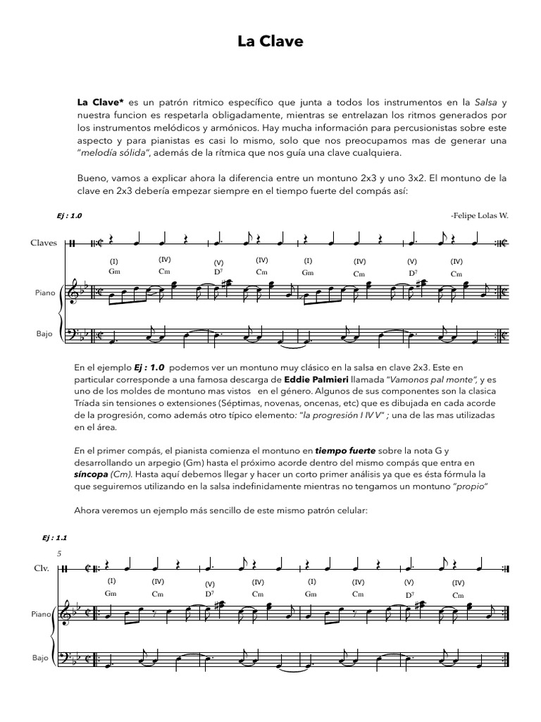 La Clave - Partitura Completa | PDF | Acorde (Música) | Ritmo