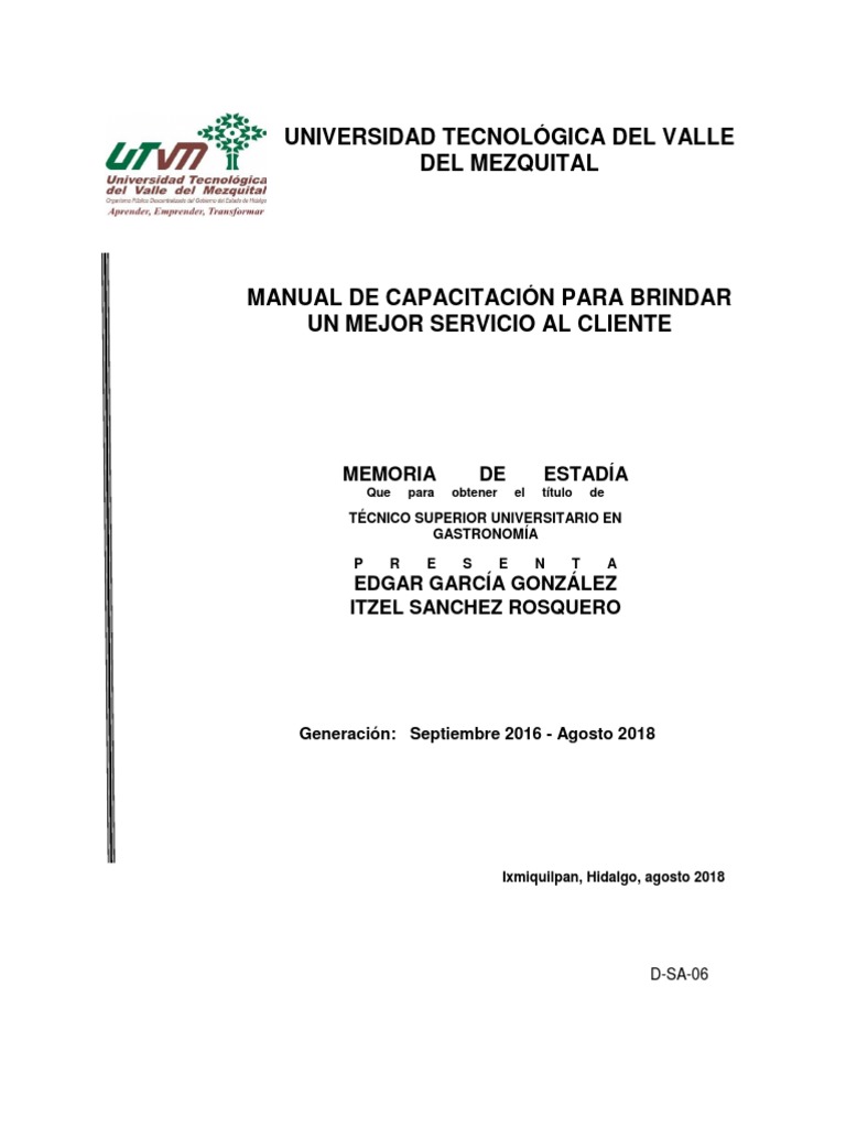Manual de Capacitación en Servicio al Cliente | PDF | Hotel | México