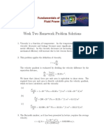 Week Two Homework Problem Solutions: Fundamentals of ! Fluid Power