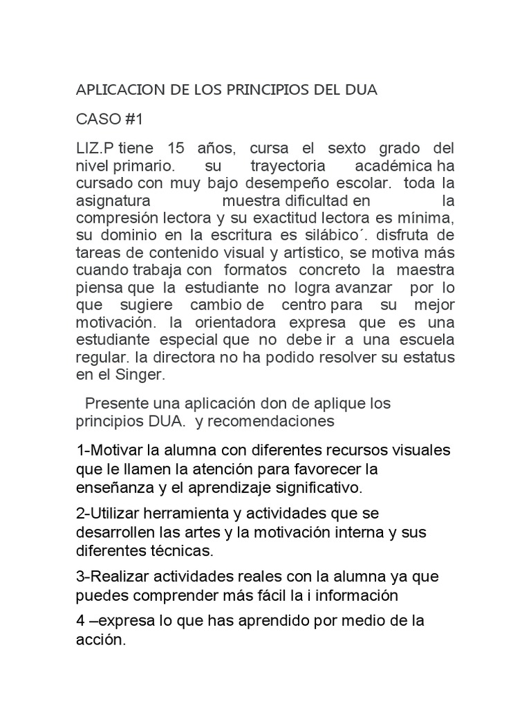 Aplicacion de Los Principios Del Dua | PDF | Crecimiento personal y ...