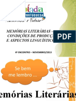Memórias Literárias - Condições de Produção E Aspectos Linguísticos