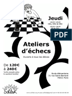 Affiche A4 Ateliers Echecs Saint-Bernard 2021-22