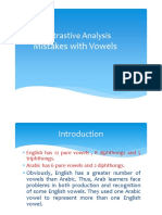 Contrastive Analysis: Mistakes With Vowels