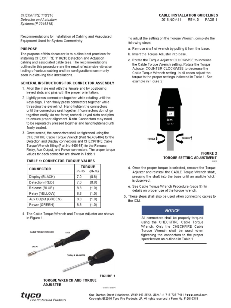 Cable Installation Guidelines: CHECKFIRE 110/210 Detection and ...