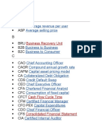 A Arpu ASP B BRU B2B B2C C CAO Cagr Capm CA CDS CEO CFA CFC CFCT CFM Cfo Pex CDO CFS CIA