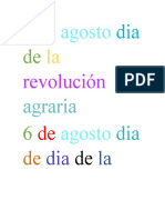 2 de Agosto Dia de La Revolución Agraria