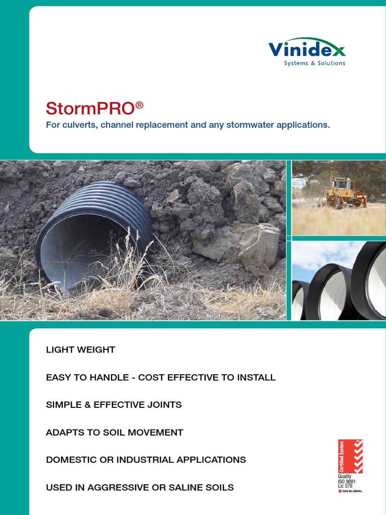 VIN269 StormPRO For Low Pressure Applications | PDF | Pipe (Fluid ...