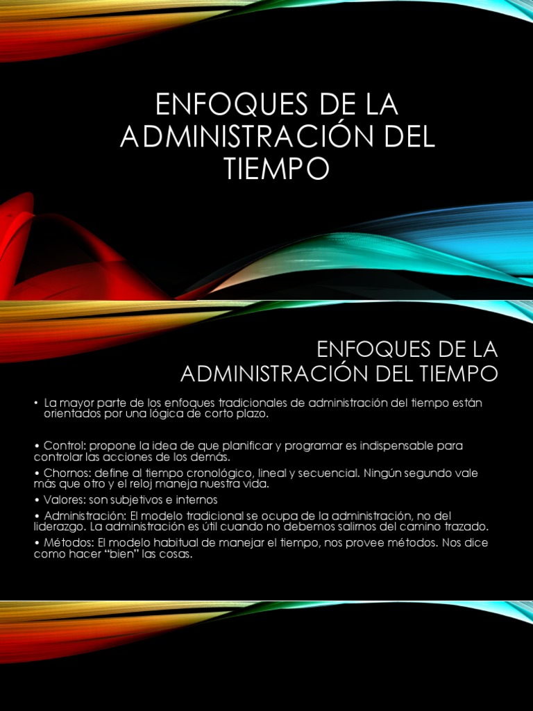 Enfoques de Administración del Tiempo | PDF