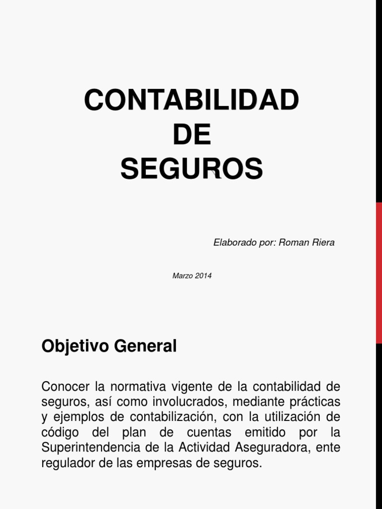 Contabilidad de Seguros: Normativa y Prácticas | PDF | Contabilidad ...