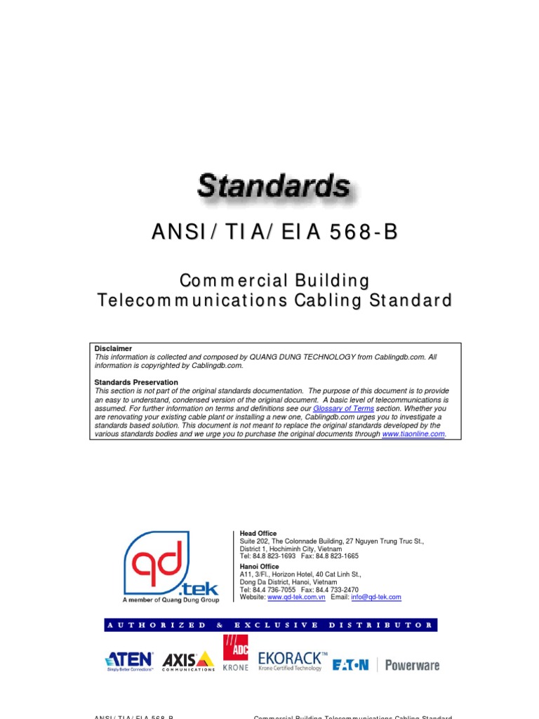 Cabling Standard - ANSI-TIA-EIA 568 B - Commercial Building ...