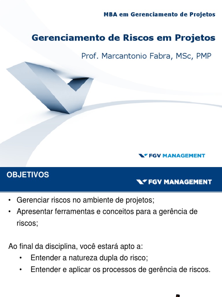 Gerenciamento de Riscos em Projetos MBA | PDF | Análise SWOT | Planejamento