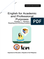 PDF Eapp11 q1 Mod1 Reading and Writing Academic Texts Version 3 PDF DD