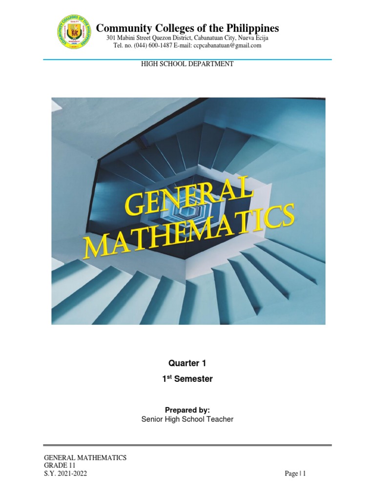 General Mathematics Module 2021-2022 | PDF | Function (Mathematics ...
