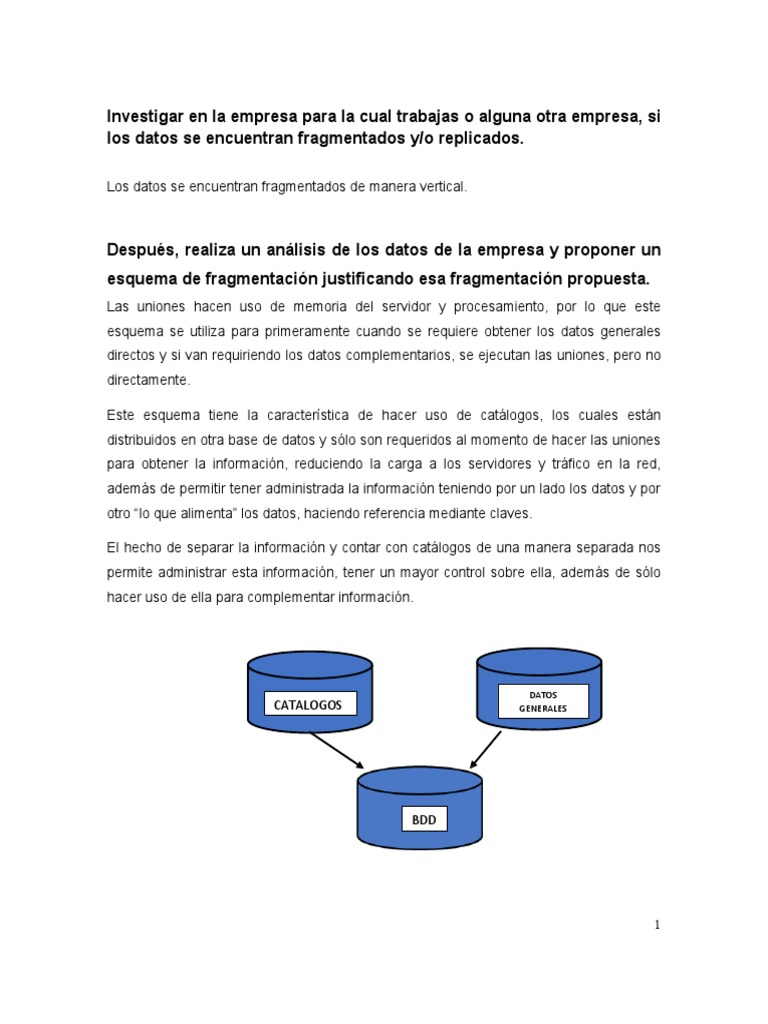 Esquema de Fragmentación de Datos | PDF | Bases de datos | Información